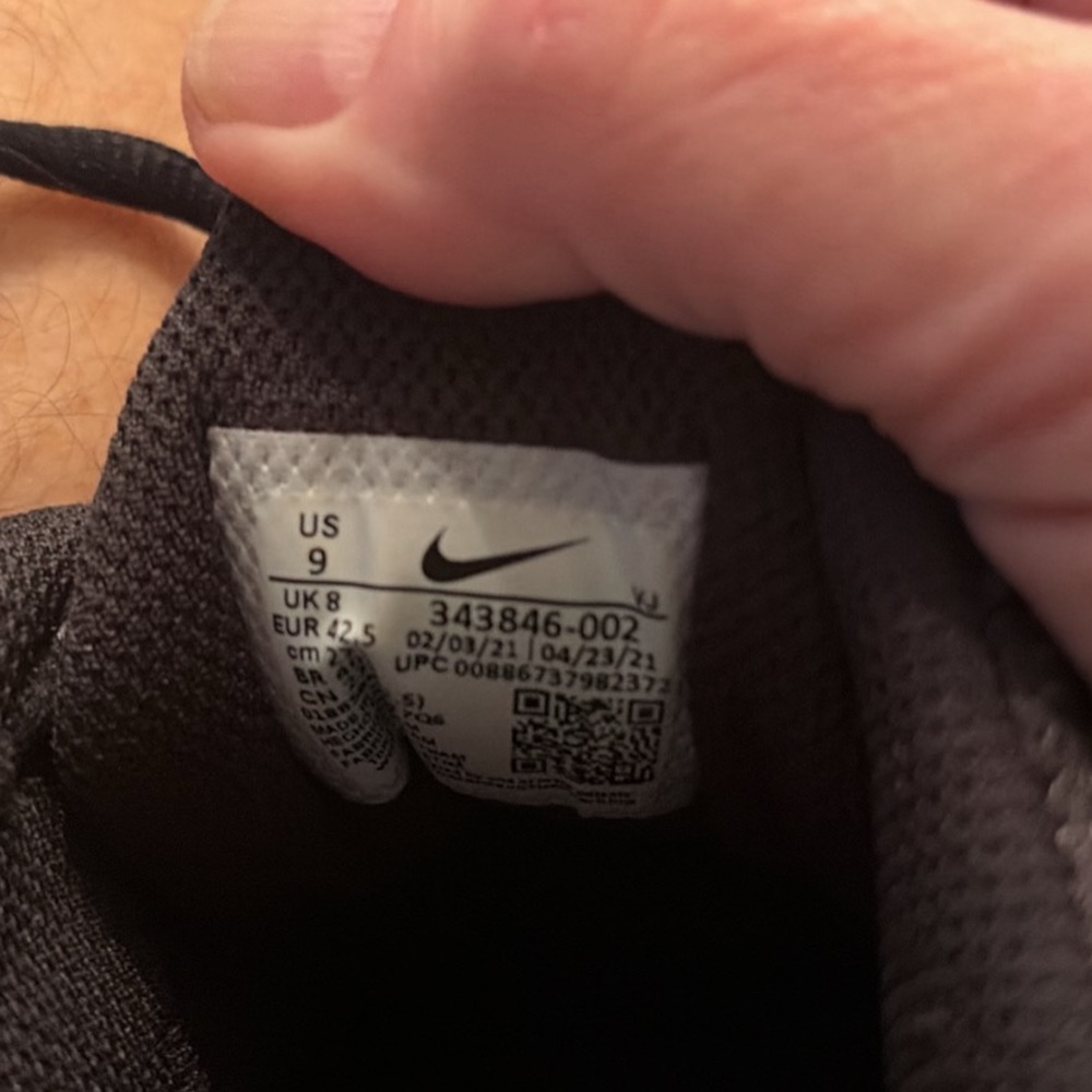 Nike Air Black and Gray Fitsole Sneakers - Picture 8 of 12